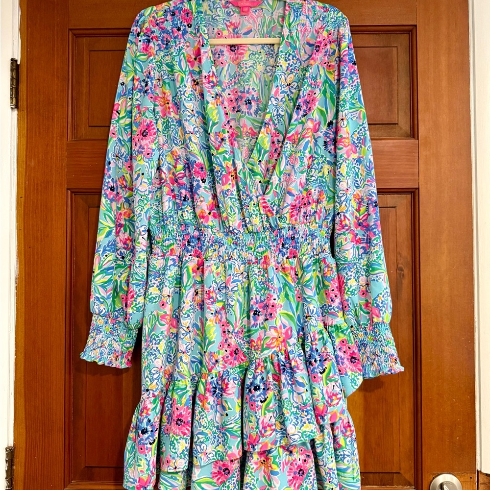 Lilly Pulitzer Cristiana Faux Wrap Long Sleeve Mini Dress